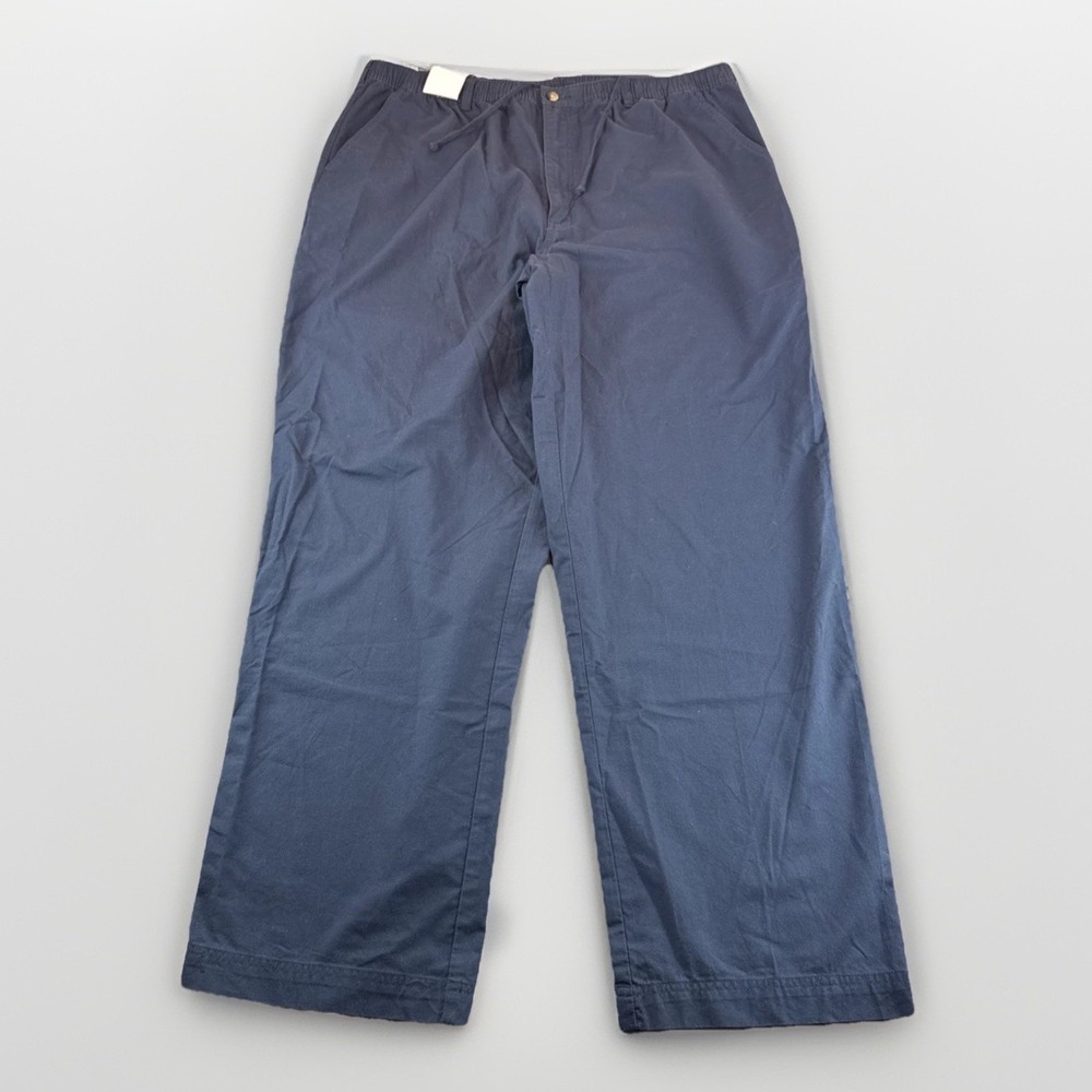 Rustler Full Elastic Khakis Mens 40x32 Blue Stretch Drawstring Cotton Casual NEW